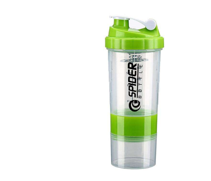 500ml Protein Shaker Bottle with Mixing Ball & Supplement Storage – 17oz BPA-Free Plastic Sports Gym Mixer Cup for Workout, Fitness, Smoothies, Pre-Workout, Protein Powder & Meal Replacement Drinks (Green) in UAE