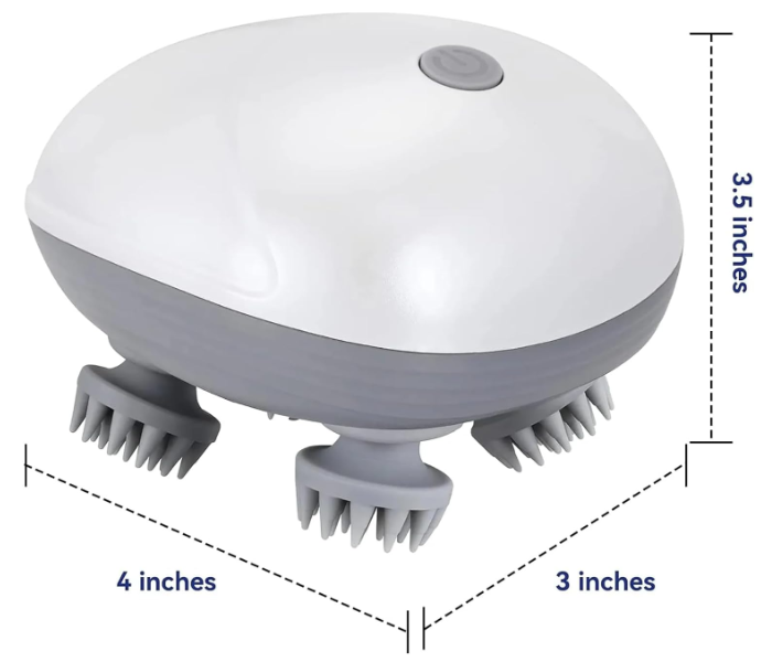 Smart Electric Scalp Massager Rechargeable | 4 Massage Heads Head & Hair Relaxation Device for Stress Relief & Blood Circulation in UAE