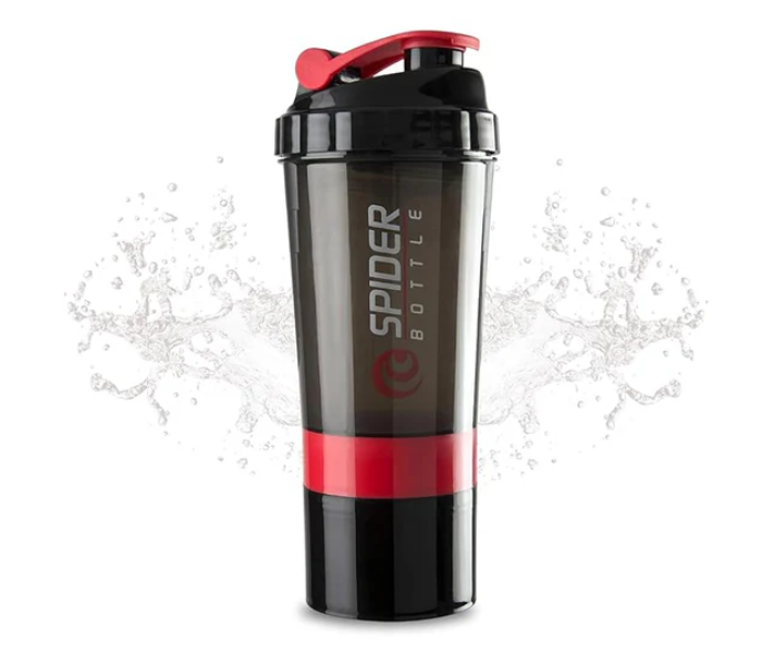 Sports Shaker Bottle Whey Protein Powder Mixing Bottle Sports Nutrition Protein Shaker Fitness Water Bottle With Three-Layer (Red) in UAE