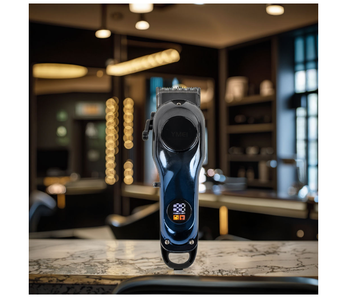 Men’s Professional Hair Clippers | Rechargeable Barber Hair Trimmer with LCD Display & Adjustable Steel Blade - Multicolor in UAE