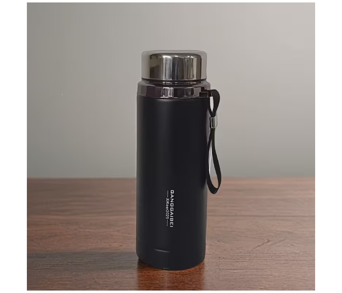 800ml 304 Stainless Steel Double Wall Insulated Tea Cup Vacuum Thermal Travel Mug with Filter Hot & Cold Portable Cup for Car Sports & Home - Black in UAE