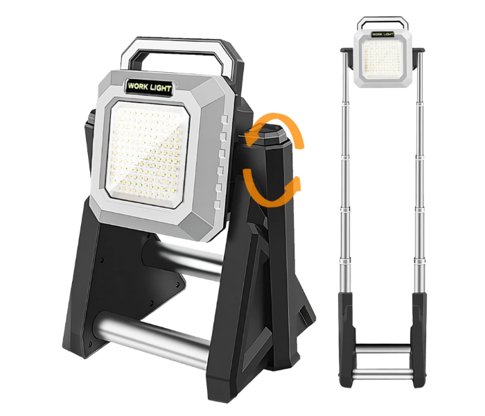 DENX DX2333 Multifunctional LED Work Light 3000 Lumens 276 LED Beads 9000mAh Battery Type-C Rechargeable Portable Floodlight For Construction Camping and Workshops Black/Yellow in UAE