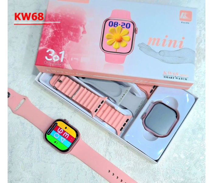 KEQIWEAR KW68 Mini Smart Watch Series 8 | 3+1 Strap Bluetooth Calling Smartwatch with Touch Color Screen, Health & Sports Tracking and Wireless Charging - Multicolor in UAE