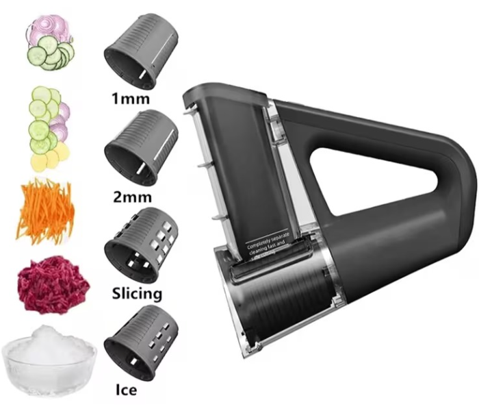 4-in-1 Rechargeable Wireless Food Chopper Machine 44W Grey/Black in UAE