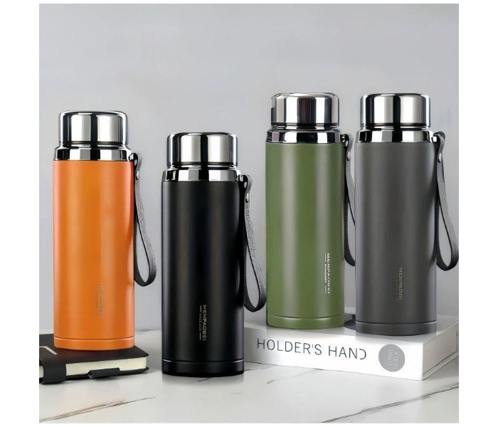 800ml 304 Stainless Steel Double Wall Insulated Tea Cup Vacuum Thermal Travel Mug with Filter Hot & Cold Portable Cup for Car Sports & Home - Black in UAE