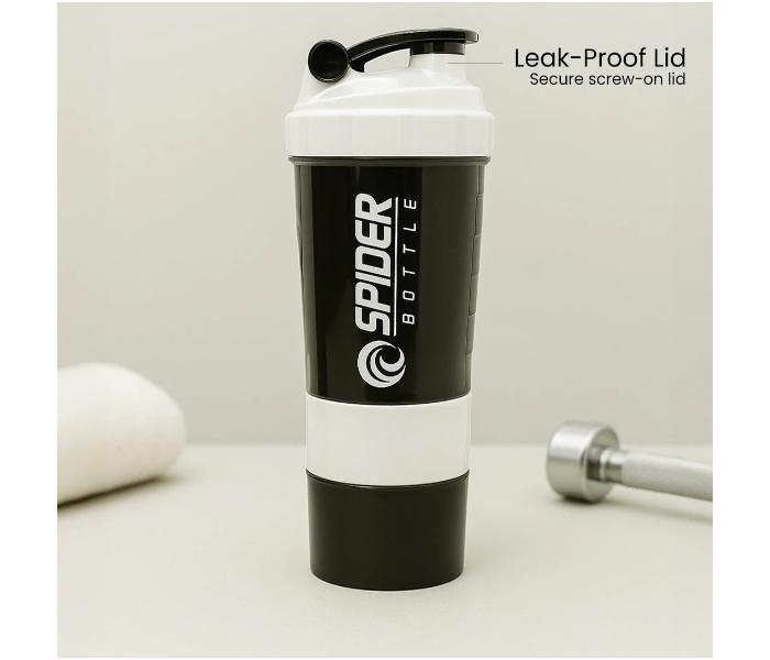 Sports Shaker Bottle Whey Protein Powder Mixing Bottle Sports Nutrition Protein Shaker Fitness Water Bottle With Three-Layer (White) in UAE