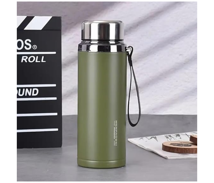 800ml 304 Stainless Steel Double Wall Insulated Tea Cup Vacuum Thermal Travel Mug with Filter Hot & Cold Portable Cup for Car Sports & Home - Green in UAE