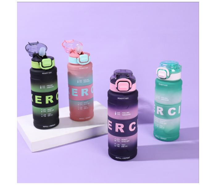 800ml Sipper Water Bottle for Adults & Kids | Motivational Time Marker Bottle with Straw | BPA-Free Leakproof Sports & School Bottle - Mint Green Gradient in UAE