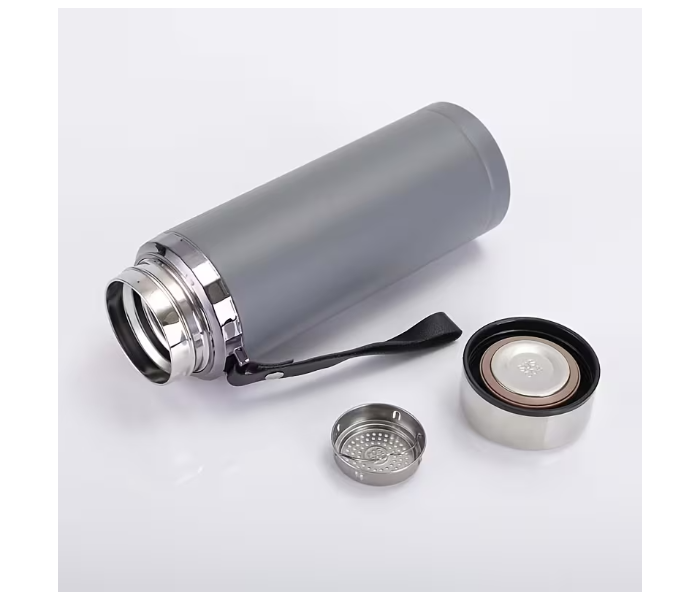 800ml 304 Stainless Steel Double Wall Insulated Tea Cup Vacuum Thermal Travel Mug with Filter Hot & Cold Portable Cup for Car Sports & Home - Grey in UAE