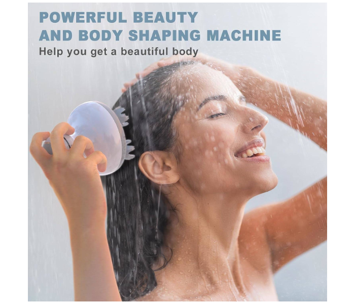 Electric Scalp Head Massager Waterproof | Handheld Portable Head Scratcher with 4 Massage Heads & 84 Nodes for Hair Growth, Deep Clean & Stress Relief in UAE