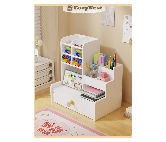 Premium Large-Capacity Drawer Storage Box, Dustproof Multi-Layer Organizer for Cosmetics, Skincare, Jewelry & Stationery, Modern Desktop Storage for Home, Office, Bedroom & Vanity Table in UAE