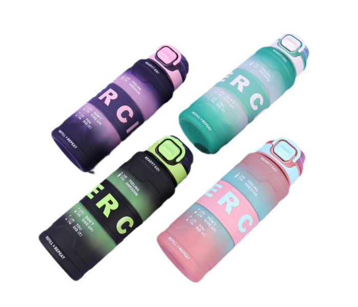 800ml Sipper Water Bottle for Adults & Kids | Motivational Time Marker Bottle with Straw | BPA-Free Leakproof Sports & School Bottle - Mint Green Gradient in UAE