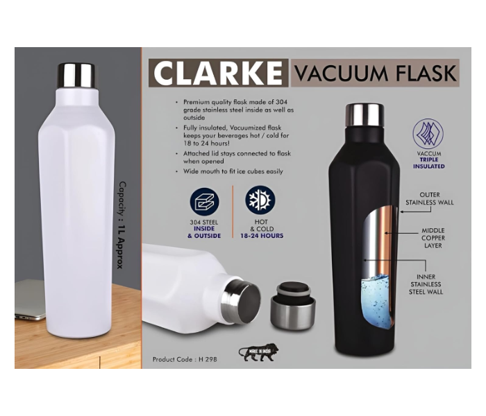 500ml Stainless Steel Thermal Flask Double Wall Vacuum Insulated Bottle for Hot & Cold Drinks Sports & Outdoor Use - Black in UAE
