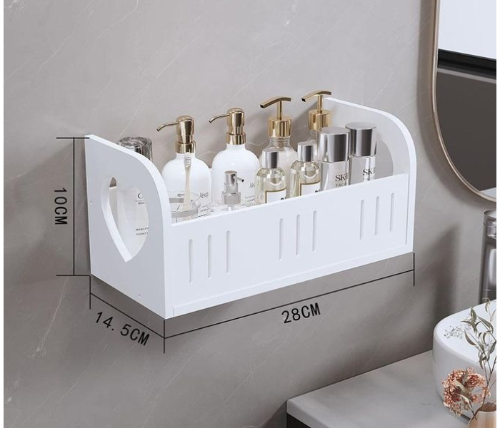 Wall Mounted Storage Shelf Organizer Space Saving Rack for Bathroom and Kitchen 28x14.5x10cm in UAE