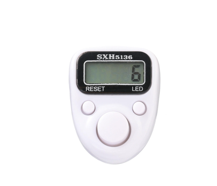 Digital Finger Tally Counter – Portable 5-Digit Electronic Tasbeeh with LED Light, LCD Display, and Reset Button – Sky Blue (Ramadan Special) in UAE