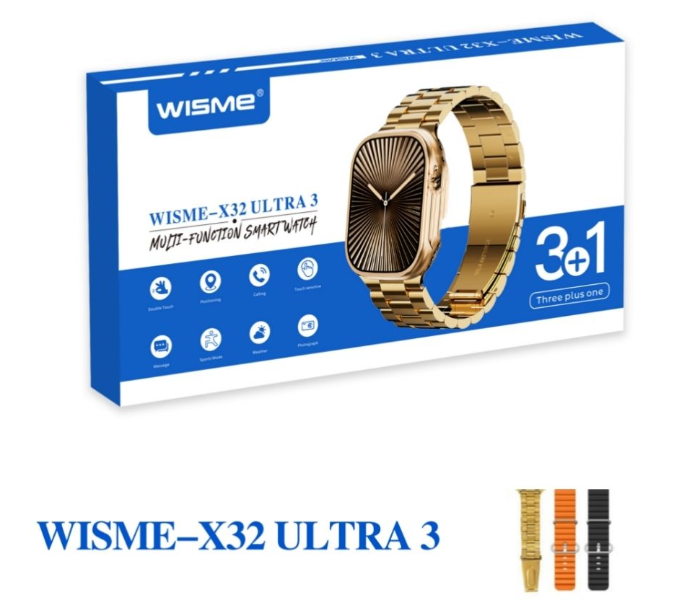 WISME-X32 Ultra 3 Smart Watch S10 | Bluetooth Calling Smartwatch with SOS, Heart Rate Monitor, Air Pressure & Altitude Tracking - Multicolor in UAE