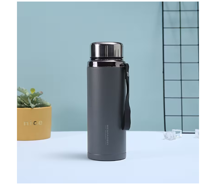 800ml 304 Stainless Steel Double Wall Insulated Tea Cup Vacuum Thermal Travel Mug with Filter Hot & Cold Portable Cup for Car Sports & Home - Grey in UAE