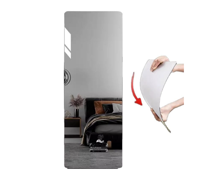 Flexible Mirror Wall Sticker Sheet, Self-Adhesive Unbreakable Acrylic Non-Glass Body Mirror for Home Gym, Bedroom, Door & Living Room in UAE