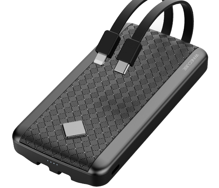 VLOVE V28 30000mAh Solar Power Bank - 22.5W Super Fast Charging, Bidirectional PD Portable Battery with Built-in 3 Cables & LED Indicator - Black (UAE Edition) in UAE