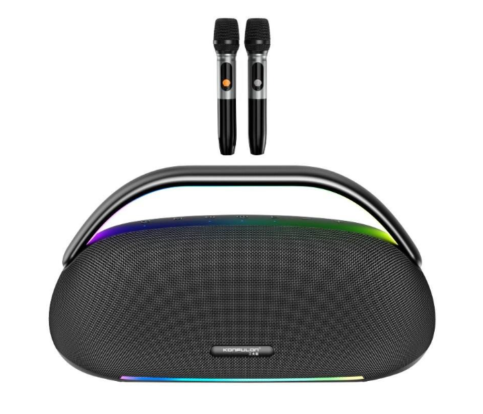 Smartbarry M93 Wireless Karaoke Speaker - High-Power Portable Bluetooth Party Sound System with Dual Wireless Microphones, RGB LED Lights, Deep Bass & Long Battery Life - Ramadan Family Gathering Essential in UAE