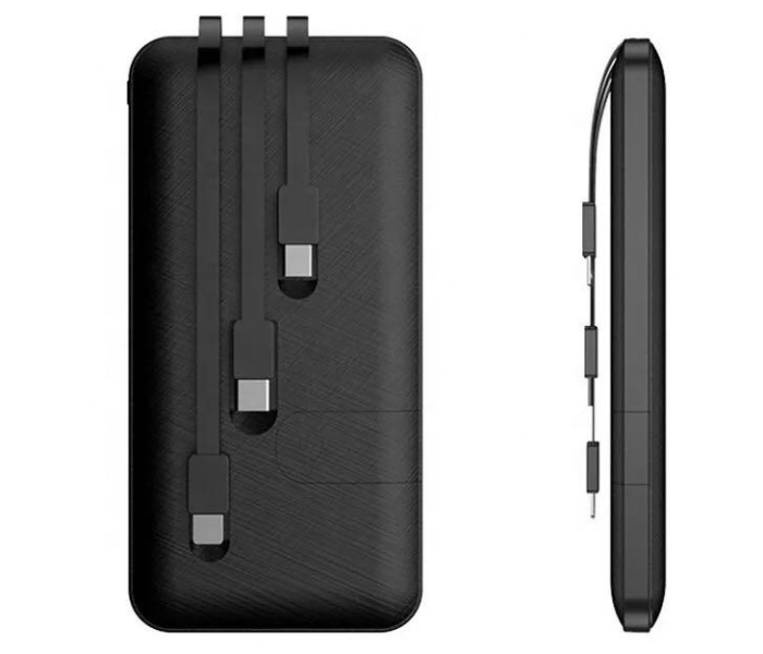 VLOVE V25 20000mAh Solar Power Bank - 22.5W Super Fast Charging, Slim Portable Battery with Built-in Cables & PD Technology - Black (UAE Edition) in UAE