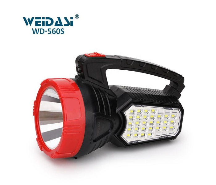 Rechargeable High-Power LED Searchlight - 2-in-1 Handheld Spotlight & Emergency Lamp with 24 SMD Side Light, Long Range Beam, and Portable Carry Handle for Camping, Outdoor Security, and Home Power Outages in UAE
