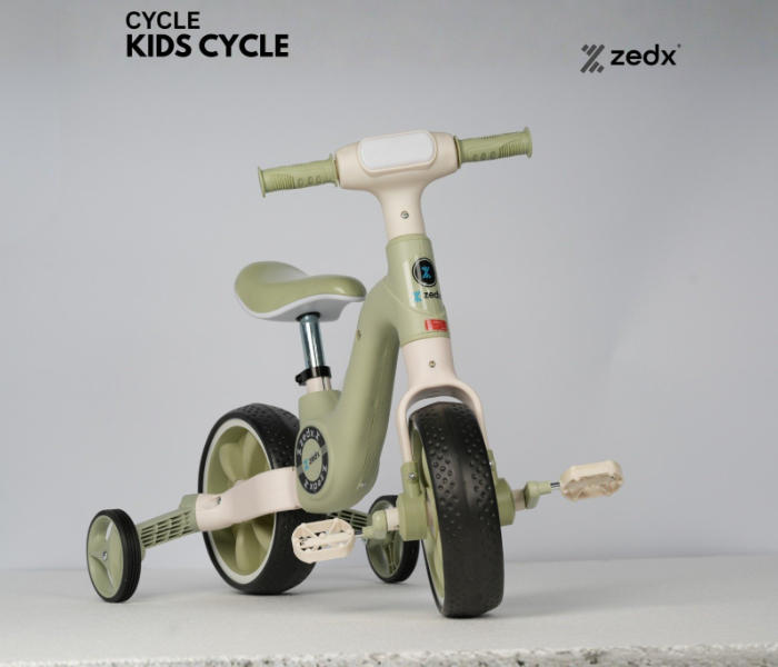 3-in-1 Convertible Toddler Trike & Balance Bike w/ Lights & Music - Adjustable Ride-On - Green in UAE