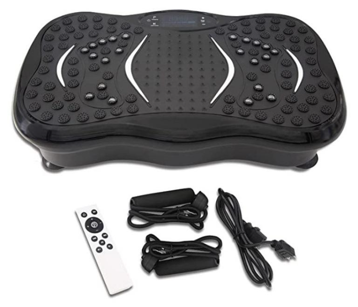 Ultrathin Vibration Plate Body Slimmer Machine - Portable Home Fitness Platform with Bluetooth Speaker, Remote Control, Resistance Bands & Multiple Workout Modes for Weight Loss & Toning in UAE