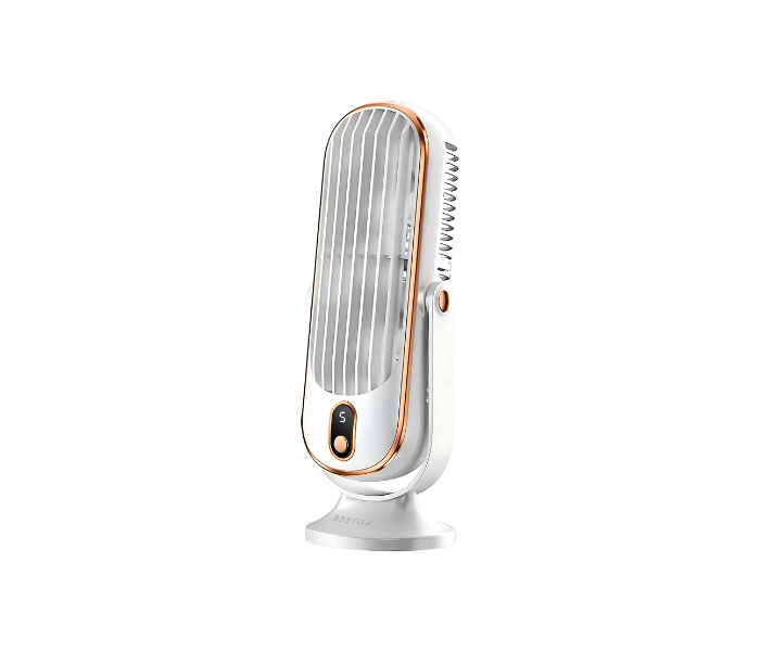 Portable USB Rechargeable Desk Fan 5-Speed Mini Cooling Fan Silent Brushless Motor LED Display Adjustable Tilt & Speed Compact & Powerful USB in UAE