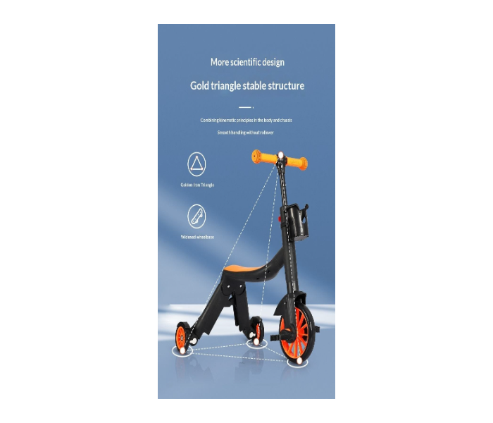  3 Wheels Kids Scooter Height Adjustable Foldable Lean to Steer Children Kick Scooters for Kids (orange) in UAE