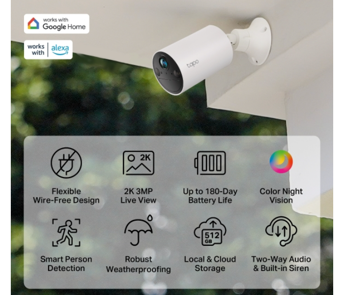 Tp-Link Smart Wire-Free Indoor/Outdoor Security Camera Tapo C410 in UAE