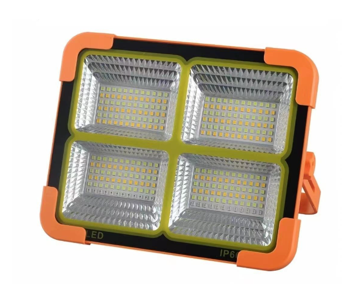 Solar LED Flood Light – 200W Portable SMD Rechargeable Emergency Work Light with Power Bank, IP66 Waterproof Outdoor Camping Lamp, 5 Light Modes & Adjustable Stand in UAE