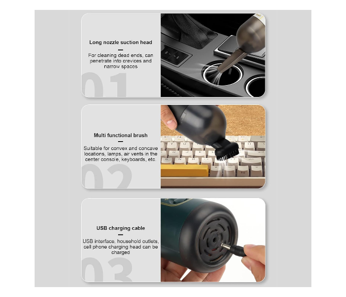 Mini Vacuum, Ergonomic Detachable Multi Purpose Keyboard Vacuum USB Easy Desktop Vacuum Cleaner for PC Laptop Desk in UAE