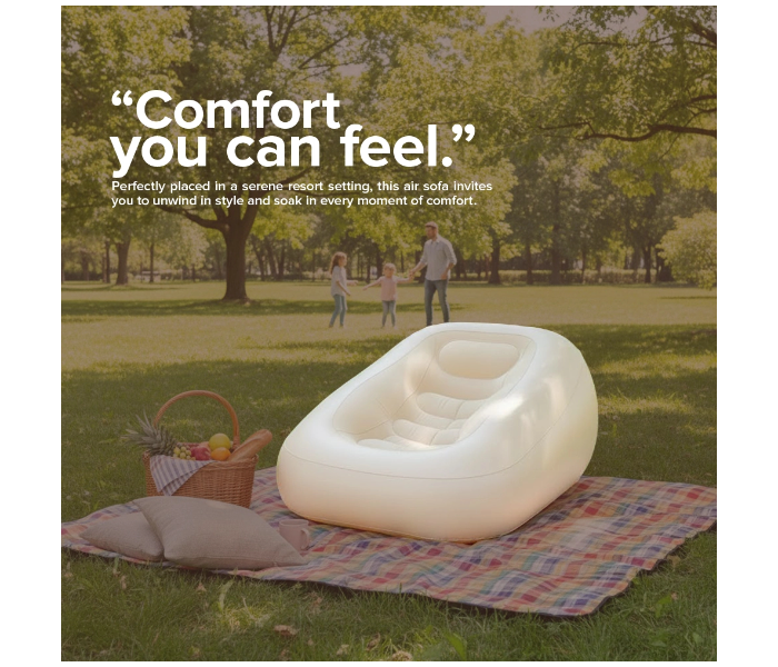 Luxury Inflatable Air Sofa Chair with 3 in 1 Automatic Pump 150×130×70cm Portable Foldable Lounge for Indoor & Outdoor Relaxation in UAE