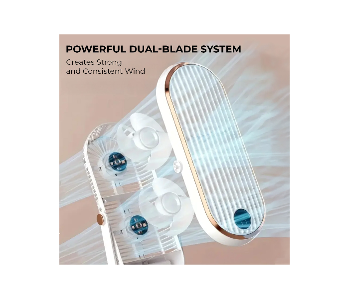 Portable USB Rechargeable Desk Fan 5-Speed Mini Cooling Fan Silent Brushless Motor LED Display Adjustable Tilt & Speed Compact & Powerful USB in UAE
