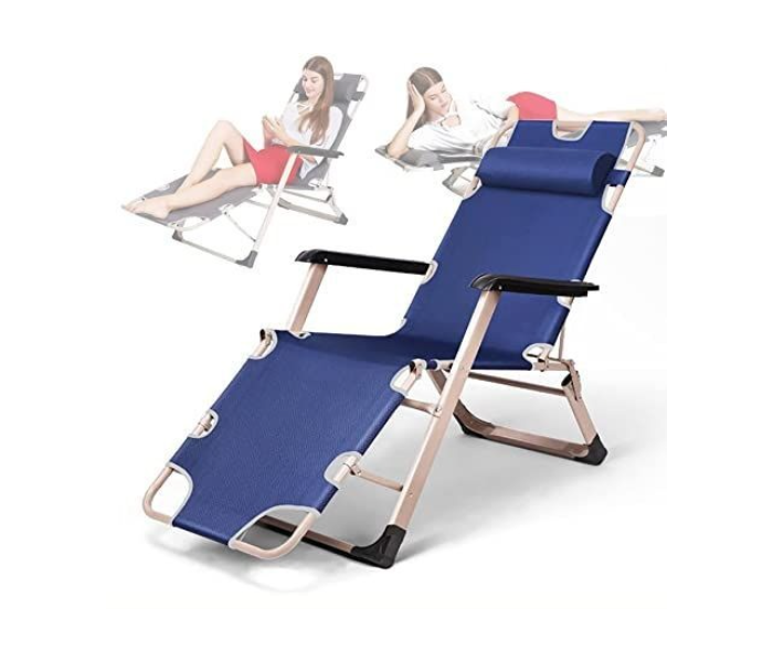 Chaise Lounge Outdoor Portable Folding Patio Recliner Chair with Adjustable Backrest in UAE