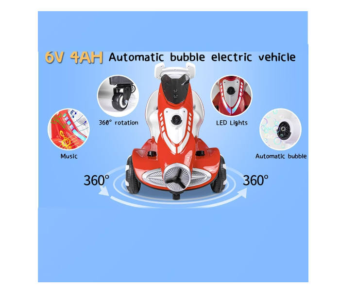 Kids' Electric Vehicles, 6V 4A Dual DriveRide On Car for Toddlers with Automatic Bubble Function, and Music Electric Car for 3-6 Years Kids in UAE