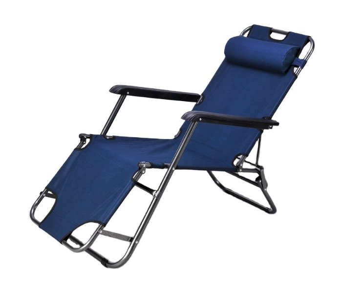  Folding Zero Gravity Reclining Lounge Chair with Adjustable Headrest & Padded Armrests, Portable Beach & Camping Bed, Navy Blue – Best Outdoor Furniture in UAE