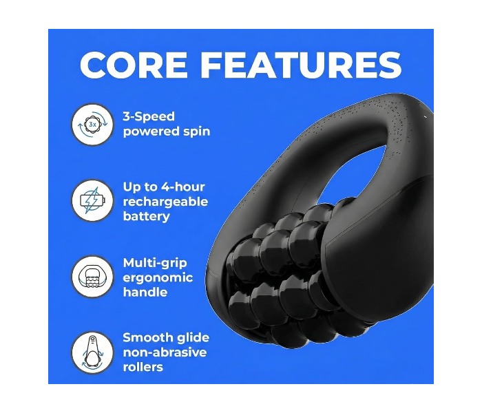 RPM Mini Powered Rolling Massager – Handheld Deep Tissue Electric Massager for Neck, Shoulder, Back & Leg Pain Relief – Cordless Body Sculpting & Muscle Recovery Tool with Ergonomic Grip Percussive Therapy, Whole Body Relief, in UAE