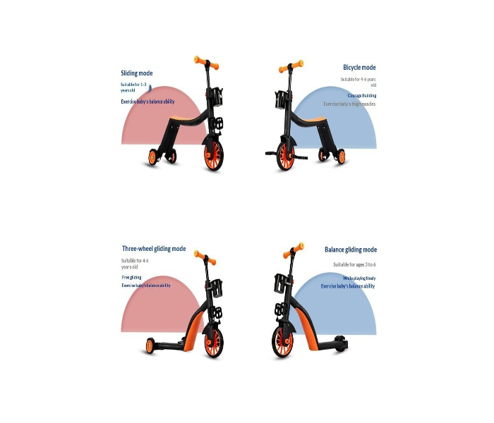  3 Wheels Kids Scooter Height Adjustable Foldable Lean to Steer Children Kick Scooters for Kids (orange) in UAE