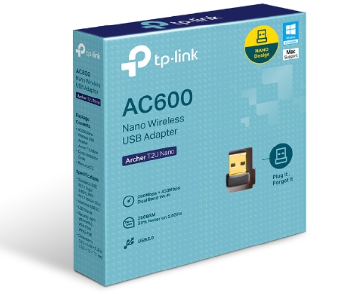 Tp-Link Dual Band Usb WIFI Adaptor Ac600 Archer T2U Nano in UAE