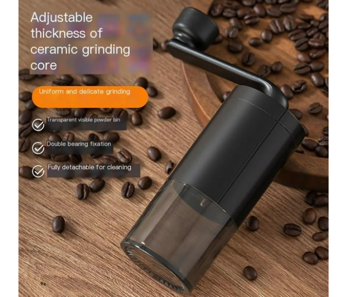 Manual Coffee Bean Grinder Hand Crank Coffee Mill with Adjustable Grind Settings, Portable & Detachable for Easy Cleaning in UAE