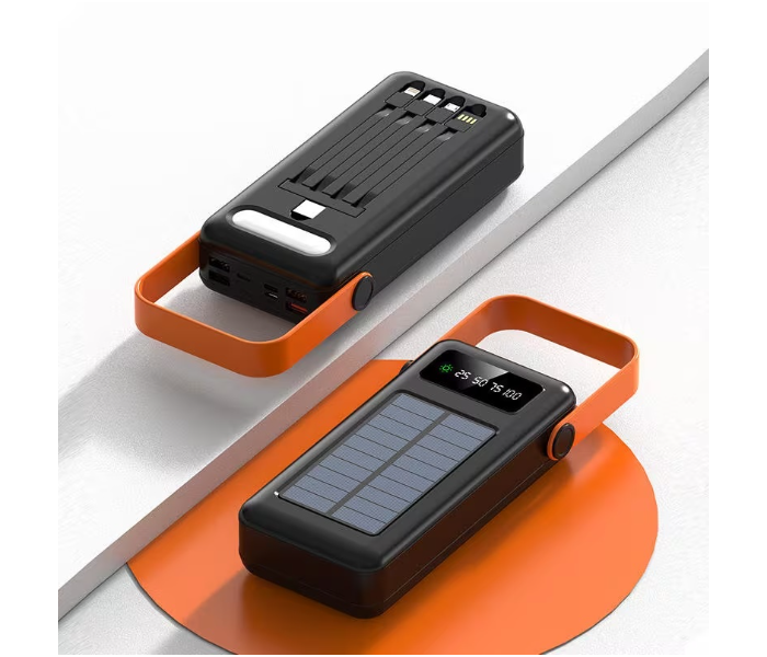 50000mAh Solar Power Bank 22.5W Fast Charging Portable Charger with LED Torch, Multi-Port Outdoor Emergency Battery Pack in UAE