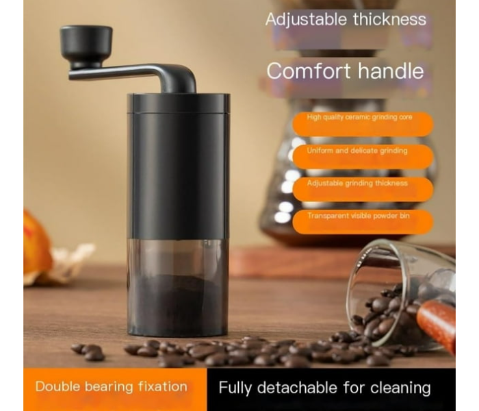 Manual Coffee Bean Grinder Hand Crank Coffee Mill with Adjustable Grind Settings, Portable & Detachable for Easy Cleaning in UAE