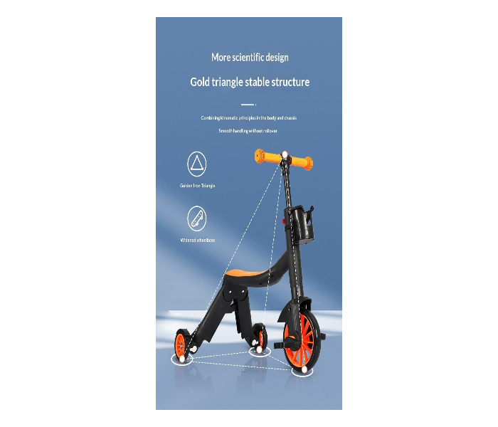  3 Wheels Kids Scooter Height Adjustable Foldable Lean to Steer Children Kick Scooters for Kids (orange) in UAE