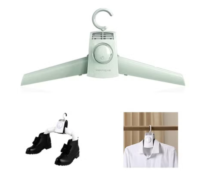 2-in-1 Portable Electric Clothes & Shoe Dryer - Foldable Travel Hanger Dryer with Hot/Cold Modes - Multi-Function Laundry Drying Rack for Home & Office in UAE