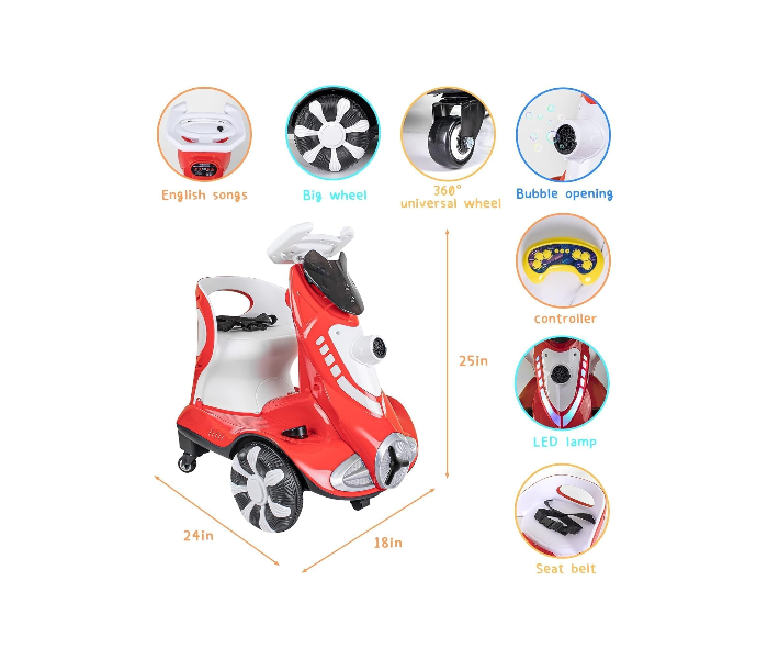 Kids' Electric Vehicles, 6V 4A Dual DriveRide On Car for Toddlers with Automatic Bubble Function, and Music Electric Car for 3-6 Years Kids in UAE
