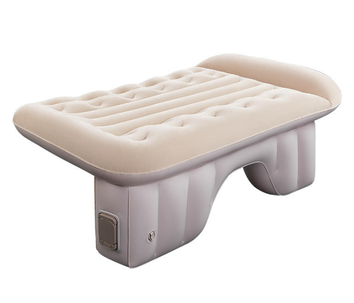 Inflatable Car Bed Air Mattress (131x80cm) with T-Shape Support & Integrated Headrest - Portable Travel Bed for SUV & Sedan - Ideal for Camping & Road Trips - Model NBT 006 (Grey) in UAE