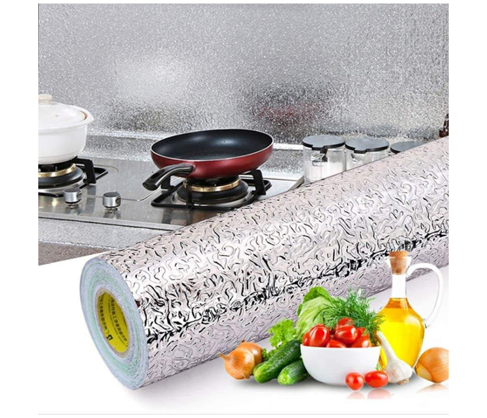 Oil-Proof Aluminum Foil Kitchen Sticker – Self-Adhesive Heat Resistant Wallpaper in UAE