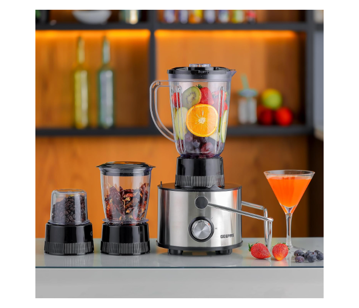 Geepas GSB44016 4-in-1 Stainless Steel Blender & Juice Extractor - Black in UAE